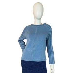 90’s Vintage Light Blue Knit Sweater by Blue Willi’s